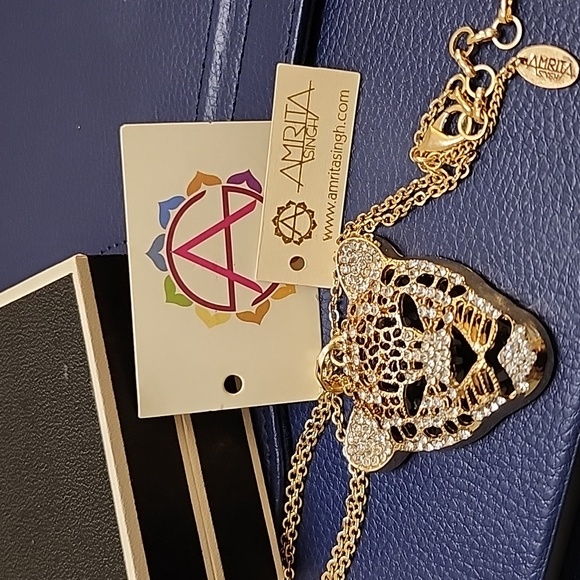 Amrita singh Leopard Jaguar Pendant necklace - Picture 4 of 5